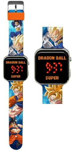CARTOON Orologio da polso digitale Dragon Ball per bambini con schermo quadrante a led e cinturino in silicone
