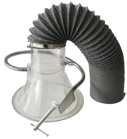 Extractor campana extractora de humos de soldadura industrial para soldadura brazo extractor laboratorio sistema de extracción de aire purificador de humo (100-230 mm con tubo de PVC de 2 m)