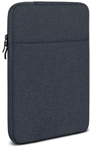 moex Tablet Hülle für Samsung Galaxy Tab S10 FE Plus Tasche mit Reißverschluss und Fach für Zubehör, Nylon Stoff Sleeve weich Gepolstert, Schutzhülle Minimalistisch Dash Case, Anthrazit