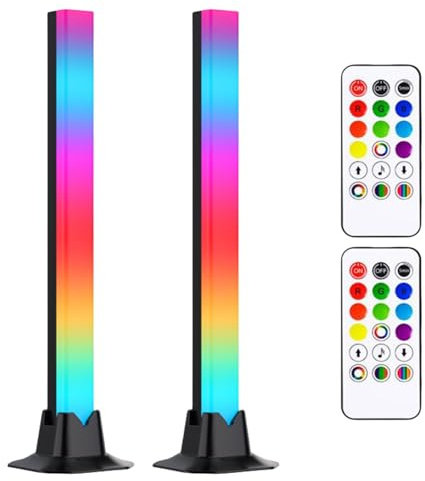 Barra de luz LED RGB, 2 unidades RGB Lightbar, lámpara de videojuegos, retroiluminación de TV, barra de luz IC de 32 cm, funciona con USB, lámpara ambiental con sincronización de música y control
