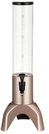 predolo Dispensador de Bebidas, Dispensador de Jugo, Margarita, Cerveza, Fácil de Limpiar, con Grifo, para Bar, Cocina, Hogar, Parrilla, Oro Rosa 1.5 L, Individual
