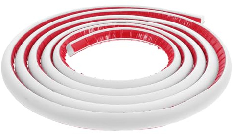 IMIKEYA Moulure Quart de Rond Pvc Flexible Auto-adhésive Blanche 3 Mètres pour Angles et Sols, Installation Facile Protection les Débris pour Intérieur Domestique