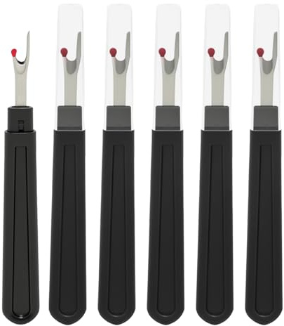 UOCAI 6PCS Descosedor Grande Profesional Separador de Costuras Abre Ojales de Metal Plástico con Tapa Protectora, Mango Ergonómico Antideslizante para Proyectos de Costura, Sastrería y Quilting