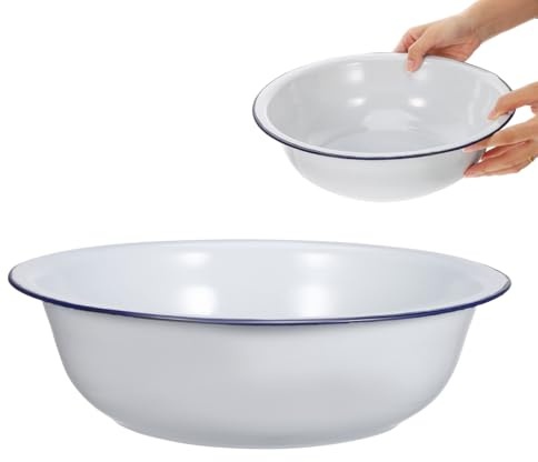 Housoutil Lavabo Esmaltado Para Pies 11.81In Bañera Retro Multifuncional Para Remojar Pies Lavado Facial Y Pedicura Spa En Casa