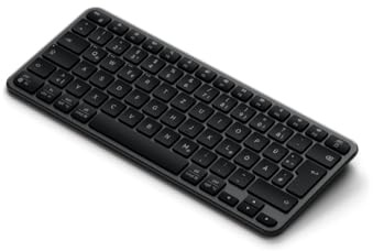 SATECHI Slim EX1 Bluetooth-Tastatur, DE-QWERTZ, Space Schwarz | bis 5 Wochen Akkulaufzeit, Bluetooth und 2,4-GHz-Empfänger, USB-C-Akku, für MacBook und Windows-PCs