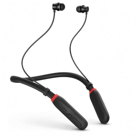 Cuffie Bluetooth con Archetto da Collo 200H di Riproduzione, Auricolari In-Ear Bluetooth 5.3, Cuffie Sportive a Collare, IPX4 Cuffie Wireless Magnetiche per Sport Corsa Palestra Cantiere, Nero
