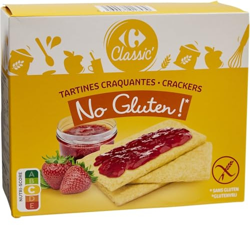 Retrouvez le plaisir des tartines sans gluten avec CARREFOUR NO GLUTEN ! au maïs et riz, format 150g - Lot de 4