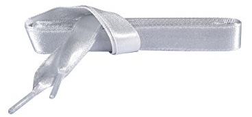 Kaps Cinta de Satén Cordones de Zapato para Zapatillas Zapatillas de Deporte, Calidad y Durabilidad, Muchos Colores y Longitudes, 1 par (90 cm - 36 pulgadas - 5 a 6 ojales/Plata)