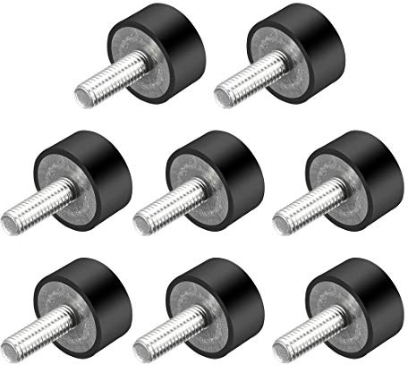 sourcing map 8pcs M6 Vibration und Dämpferaufnahme Gummi mit Gewindebolzen 0,79 x 0,39 de