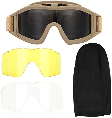 Alomejor Lunettes Sport,Protection optimale Anti-buée,Lunettes Tactiques,3 lentilles interchangeables,for Sports Outdoor Conduite Airsoft Paintball Ski