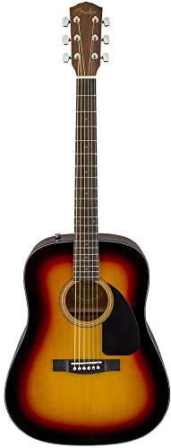 Fender CD-60 Dreadnought V3 DS Akustikgitarre, Walnussgriffbrett, 3-Tone Sunburst, Inklusive kostenloser virtueller Kurse auf Fender Play