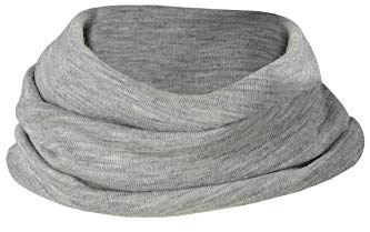 MERINO wool SILK children Loop scarf neck-warmer neck gaiter round scarf girl boy (Light grey melange)