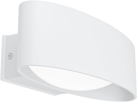 EGLO LED Außen-Wandlampe Chinoa, Außenleuchte Wand | Wandleuchte aus Aluminium und Stahl in Weiß und Kunststoff in Klar, Außenlampe warmweiß, IP44