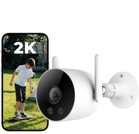 IMILAB EC3 2K HD Security Camera Outdoor Wired, Starlight Sensor for Color Night Vision, Free AI Detection, Built-in Siren, Cloud/SD Card Storage, Works with Alexa & Google Home