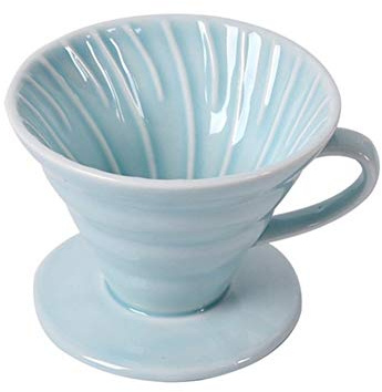 UUMFP Filtro Cafetera Goteo, Filtros De Café De Cerámica De Cono V60 Permanente, Taza De Filtro De Goteo De Café con Soporte Separado, Herramienta De Mano (Color : Blue, Size : 9.7x8.5x8cm)