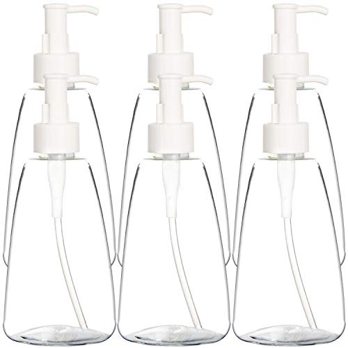 Youngever 6er-Set Pumpflaschen, Mehrweg Kunststoff Pumpspender Seifenspender Dispenser Lotionspender Leerflasche (350ML)