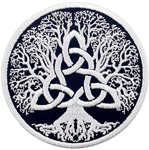 Aufnäher, bestickt, Design: Baum des Lebens Yggdrasil, zum Aufbügeln oder Aufnähen
