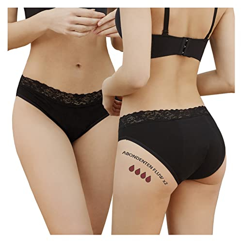 Oséclore Period Underwear Ultra Saugfähig - Mittlerer bis Starker Fluss - Periode - Urinverlust - Waschbar und Wiederverwendbar - Bio-Baumwolle und Bambus Oeko-TEX - Waschsäckchen inklusive