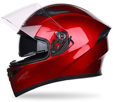 Casco Moto Integrale Da Corsa Doppia Visiera Parasole Casco Moto Modulare Omologato DOT ECE Street Bike Racing Casco Moto Casco Per Giovani Uomini E Donne,Rosso,XL