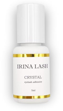 Pegamento Pestañas pelo a pelo Transparente Crystal, Registro Sanitario, Secado Rápido 1 seg, 7 sem retención, 5 ml para Extensiones - Irina Lash