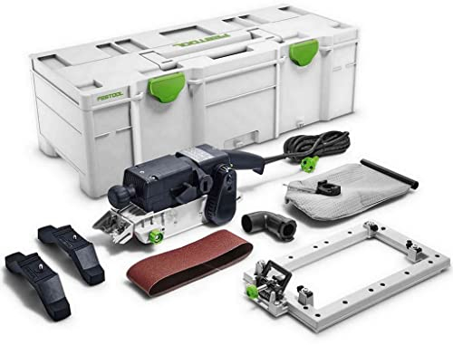 Festool Bandschleifer BS 75 E-Set (mit Staubsack, Absaugadapter, Schleifband, stationäre Einrichtung, Flächenschleifrahmen), im Systainer