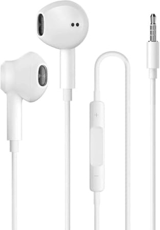 Écouteurs stéréo 3,5 mm compatibles avec iPhone 6 6Plus 6S 6S Plus iPods iPad Huawei Samsang Blanc