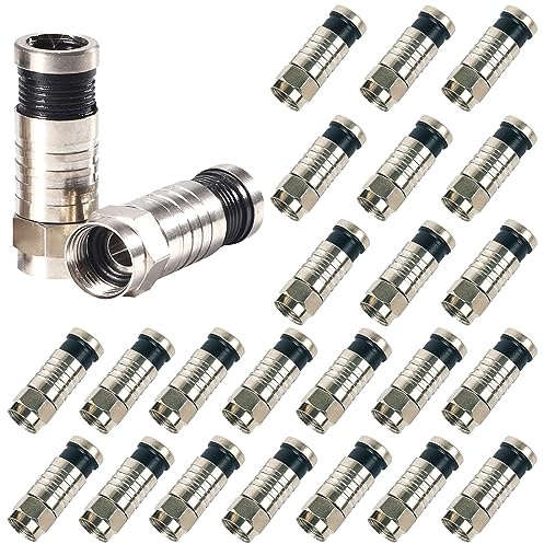 Trisewenic - Conectores de compresión RG6 tipo F para cable coaxial y TV por cable (25 unidades)