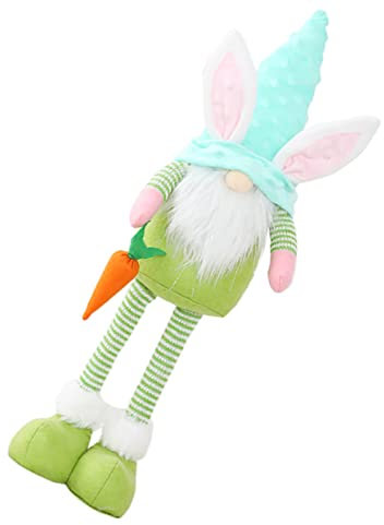 FELTECHELECTR Osterpuppe Schöne Puppenverzierung Puppendekoration Lustige Fotorequisite Stoffwichtelpuppe Lange Beine Karottenform Künstlicher Bart Festliche Atmosphäre