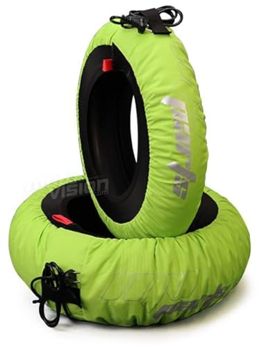 Paire Chauffe-pneus Moto Vert Couverture chauffante Pneu 110-120/R17 + 180-200/R17 80 degrés