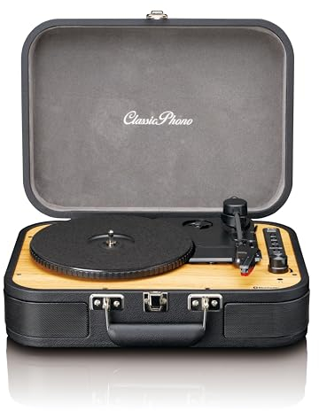 Lenco Classic Phono TT-116 Bluetooth-Plattenspieler mit 3 Geschwindigkeiten - 33, 45 und 78 U/min - Vintage-Vinyl-Plattenspieler - RCA-Ausgang - Stereo Lautsprecher - schwarz