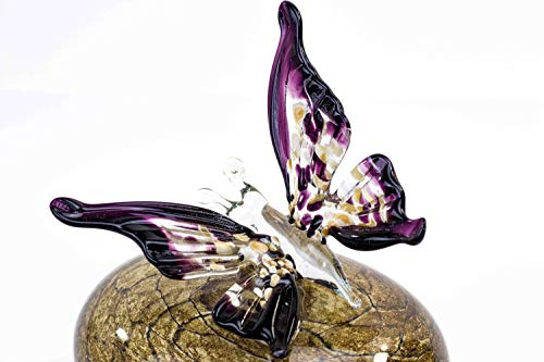 Mini Urne Foncé Pierre Brun Transparent Papillon - Urne pour cendres - Urne de Crémation - Mémorial - Petite Urne - Urne en Verre - Urne Animal - Urne Chien - Urne de Chat - Urne de Chat…