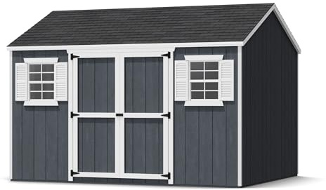 Little Cottage Co. 10x12 Value Workshop Shed with Operable Windows, Outdoor Wood Storage Do-It-Yourself Precut Kit