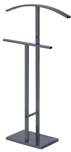 IDIMEX Herrendiener Scott aus Metall in grau lackiert, eleganter Stummer Diener mit Hosenbügel, schöner Damendiener mit Kleiderbügel