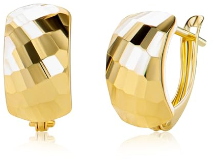 14 Karat 585 Gold Ohrringe Creolen Gelbgold Glänzend Ohrschmuck – EP03