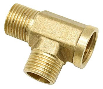 EVANEM 1/2 Tee Connector Female, Brass Plumbing Male T-Shape Fitting 3 Way Tube Adapter Tap (Size : 4)