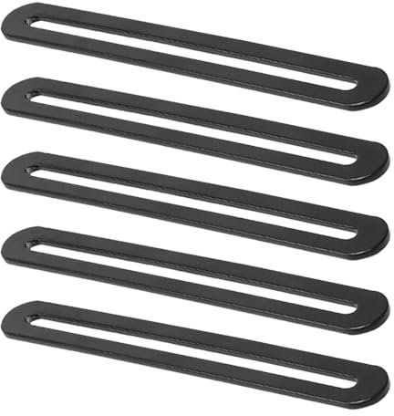 5 piastre di rammendamento piatte regolabili, 110 mm, in acciaio inox, con fessura singola, staffe dritte per giunzione in legno per riparazione di mobili