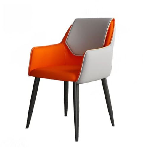 Aimeryup Konferenzraum-Esszimmerstuhl mit Rückenlehne, Kunstlederkissen, Sitz, Metallrahmen, 42,5 x 45 x 81 cm (Größe: 42,5 x 45 x 81 cm, Farbe: E)