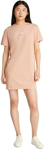 Calvin Klein Donna Abito a T-Shirt Gradient Monologo Tee Corto, Arancione (Dusty Coral), L