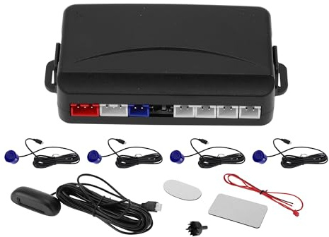 Motoforti Universal Car Auto Vehicle Reverse Backup Radar System Reverse Parking Sensors Distance Detection Dark Blue 4 Pc Parking Sensors Alarm Buzzer Reminder