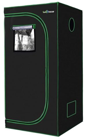 SunStream Grow Tent 80x80x160cm 600D Oxford Cloth High Reflective Mylar Lightproof Waterproof Hydroponic Grow Tents for Indoor Plants (80x80x160cm)