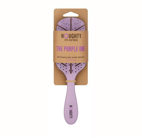 Noughty The Purple One Detangling Brush for Wet and Dry, Smooth and Tangle-Free Hair, Styling and Shower Brush for All Hairtypes, Eco-Friendly and Flexible for Daily Use