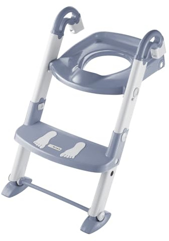 KidsKit Toilettensitz Kinder mit Treppe 3-in-1 Toilettentrainer in Blau | Trittleiter für Kinder, verstellbarer Toilettensitz, 3-in-1 Toilettentrainer, 3-farbige Ausführung in Blau im Badezimmer