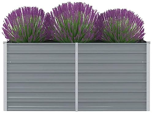 Willood Hochbeet 160 x 80 x 77 cm Verzinkter Stahl Grau
