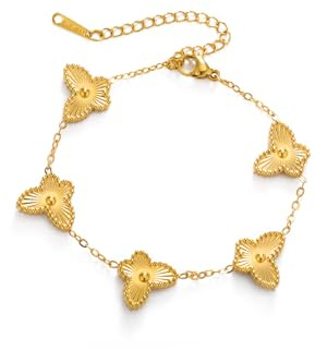 Dreamtimes Schmetterling Armbänder für Frauen Einstellbare Charme Armbänder Schmuck Lucky Butterfly Armband für Mutter Ehefrau (Gold)