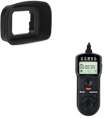 ER-H Long Soft Eyecup Eyepiece Viewfinder Cover & TC-80N3 Wired Intervalometer Timer Remote Shutter Release for Canon EOS R3 Mirrorless Camera