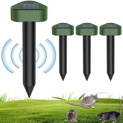 4 Pezzi Talpe Ultrasuoni Solare, Repellente Solare Scaccia Talpa, Dissuasore per Talpe a Ultrasuoni Utilizzato per Respingere Talpes, Arvicole, Serpenti Protegge Prati e Giardini