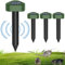 Solar Ultrasónico Ahuyentador de Topos 4 Piezas, Impermeable Repelente para Ratas Ultrasónico Solar Se Utiliza para Repeler Topos, Topillos, Serpientes y Lagartos Protege el Césped y Los Jardines