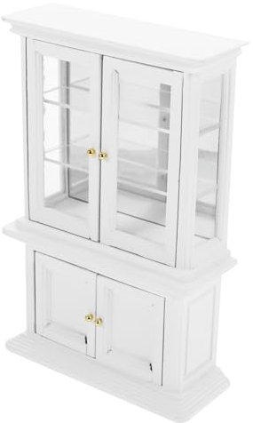 BESPORTBLE Miniaturschrank Aus Holz Und Glas Für Puppenhausmöbel Maßstab Kleine Möbel Für Dekoration Und Bastelprojekte