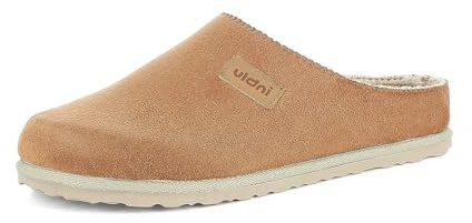 inblu Femme Pantofole Donna Con Interno Ecopelliccia E Plantare in Vera Pelle Estraibile Chausson, Marron, 36 EU