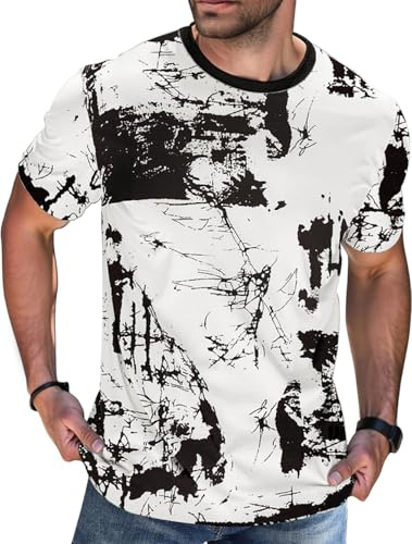 Furpazven Mens T Shirt UK Fashion Print Graphic Tshirt Hip Hop Casual T-Shirts Short Sleeve Tee Tops Shirts